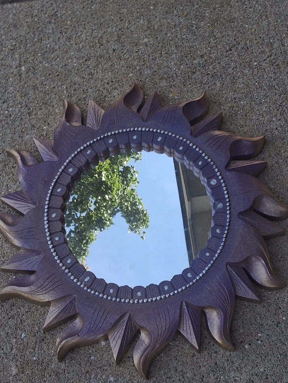 Sunburst Decorative Wall Mirror - Purple